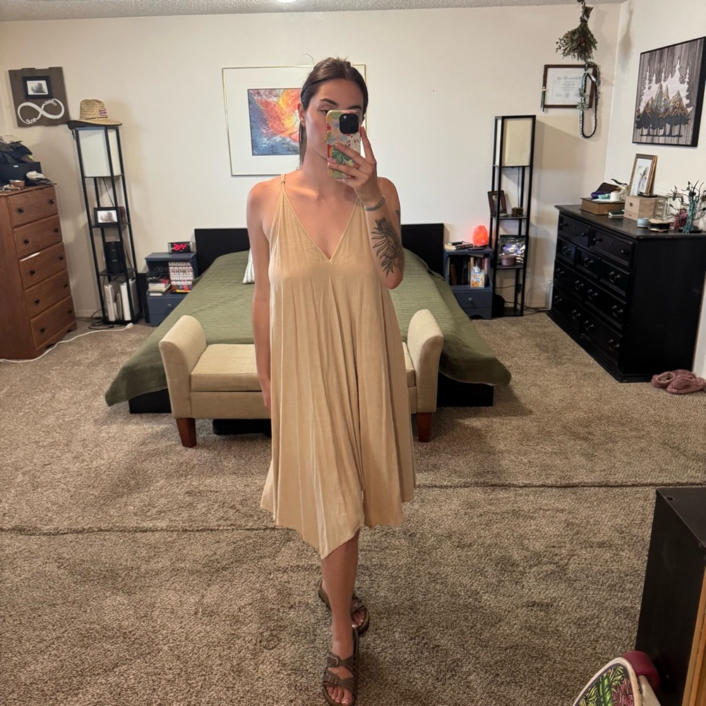 Cream Sleeveless Dress